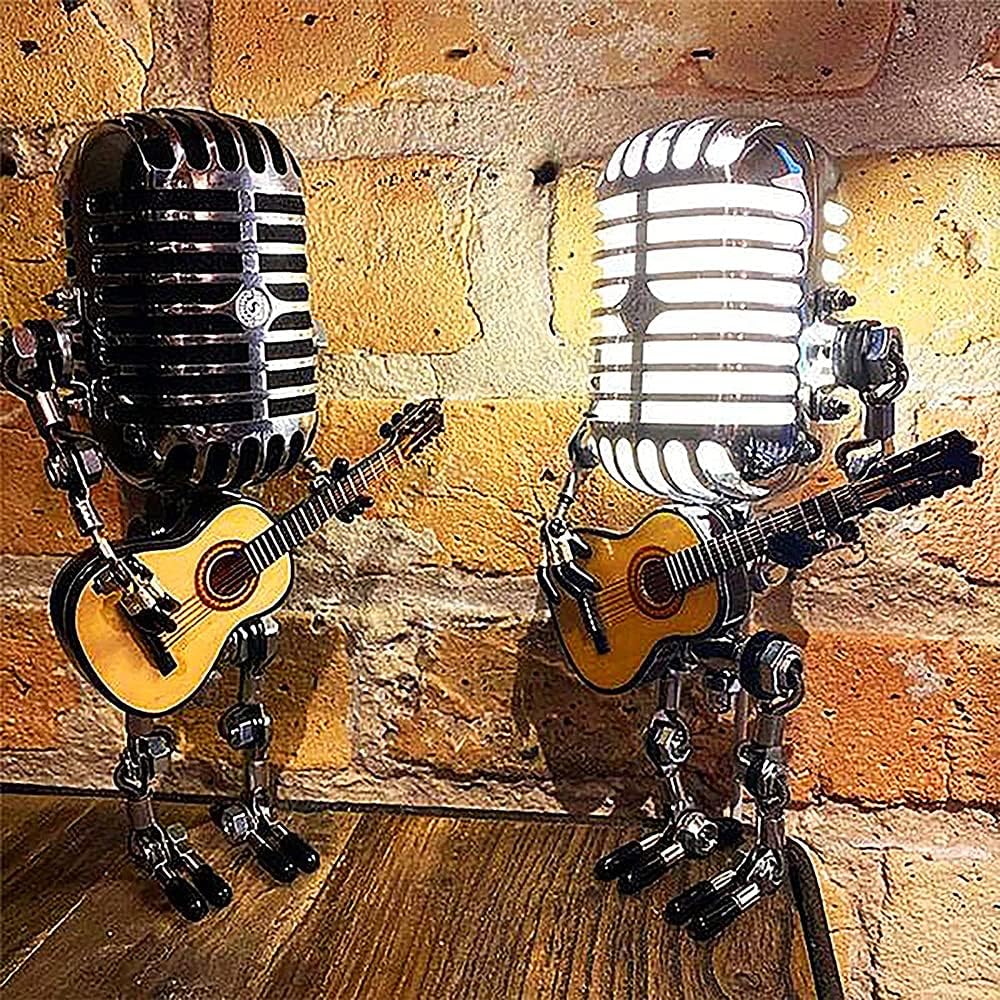 Stijlvolle Omvix Robot Tafellamp met Gitaar