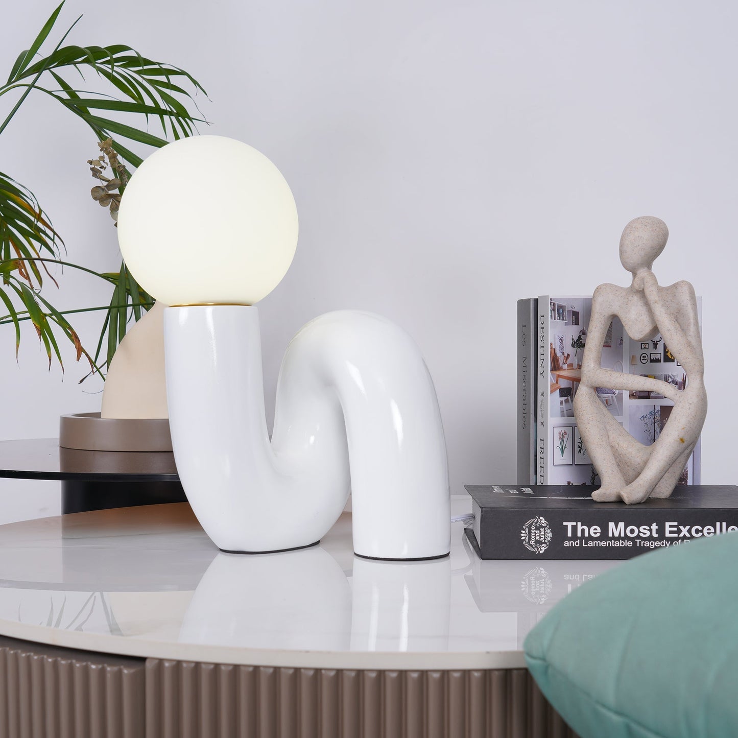 Minimalistische Tafellamp van Matglas en Hars
