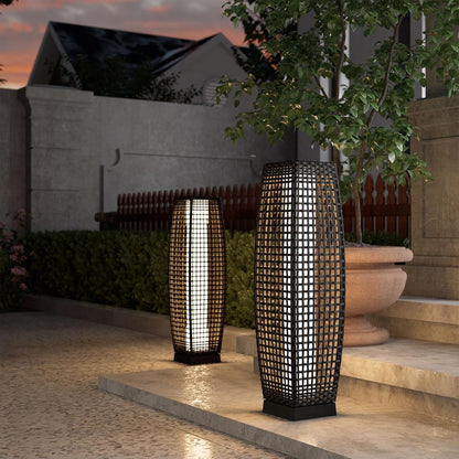 Imitatie Rotan Zonne-Energie Buiten Vloerlamp