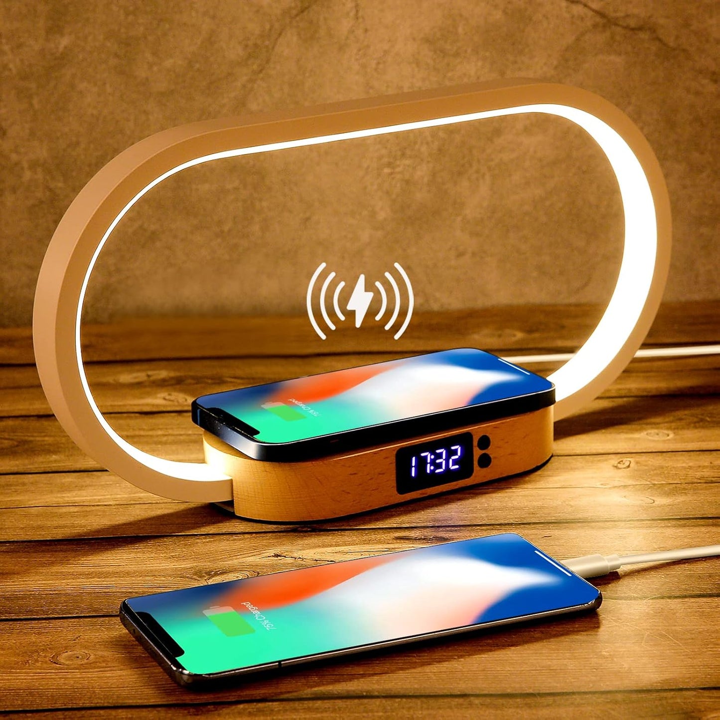 Multifunctioneel Nachtlamp met Oplader en Digitale Klok