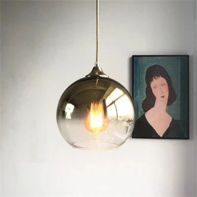 Glazen Hanglamp met Metallic Ombre Afwerking