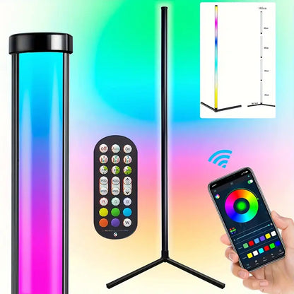 Aurora LED Vloerlamp | Slimme Sfeerverlichting met Muziek- & App-bediening