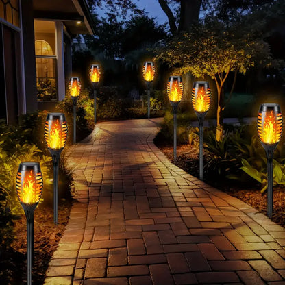 Solar LED Tuinlampen met Flikkerende Vlam – Set van 4/8/12 Stuks