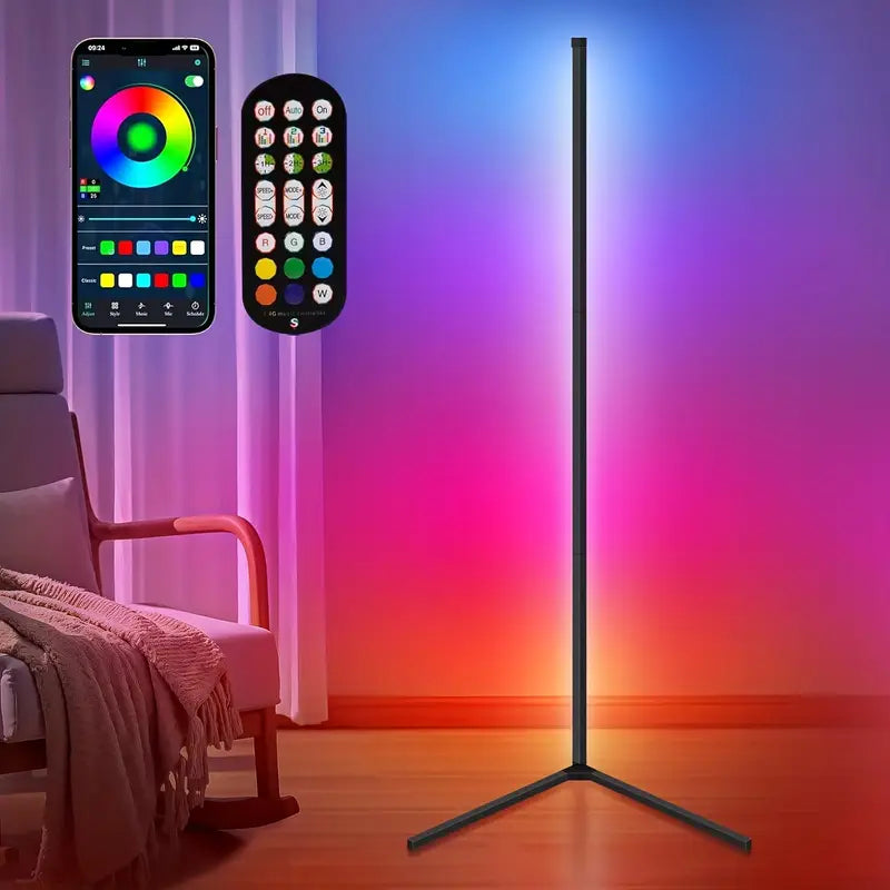 Aurora LED Vloerlamp | Slimme Sfeerverlichting met Muziek- & App-bediening