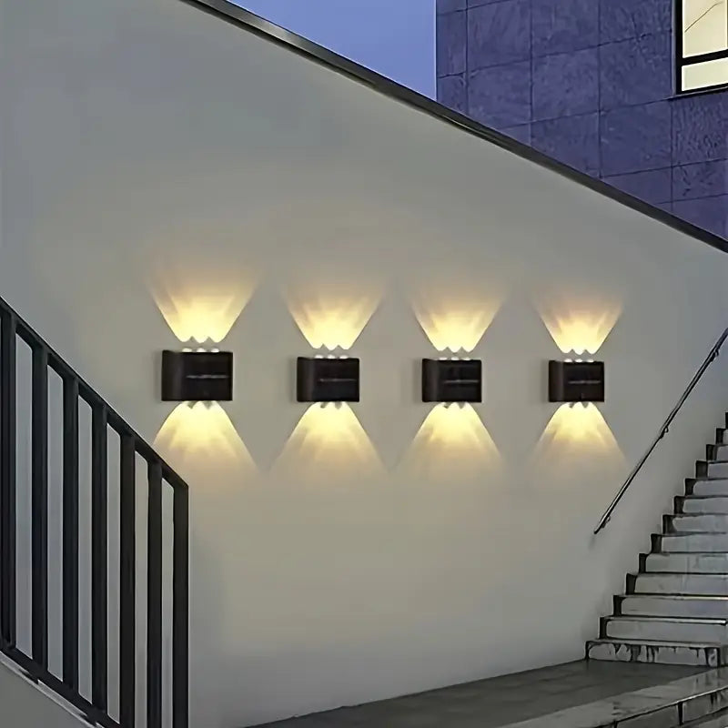 6 LED Solar Buitenlamp – Energiezuinige Wandverlichting voor Tuin en Terras