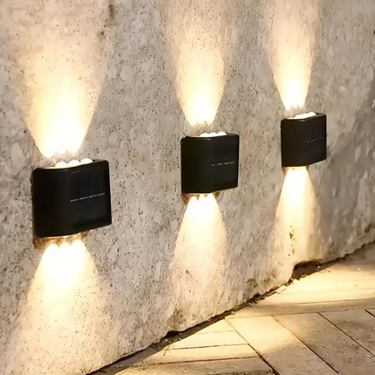 6 LED Solar Buitenlamp – Energiezuinige Wandverlichting voor Tuin en Terras