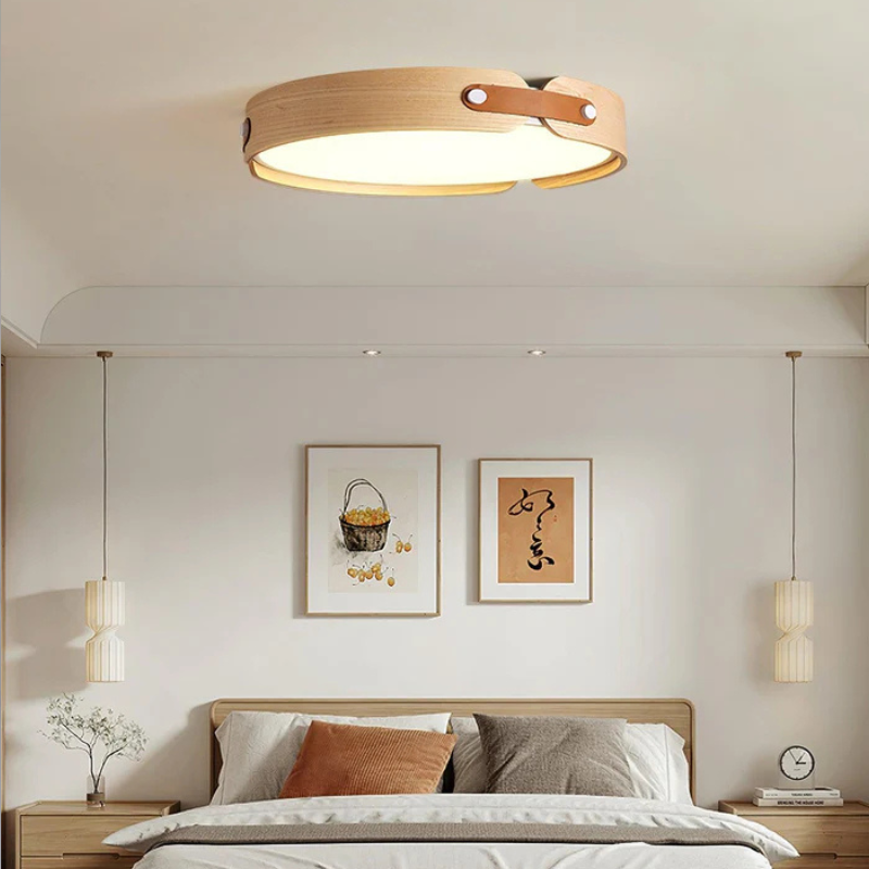Moderne Wabi-Sabi Houten Plafondlamp