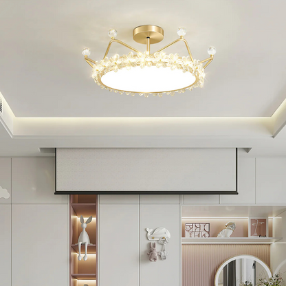 Bloem Bladkroon Plafondlamp met  Gouden Afwerking