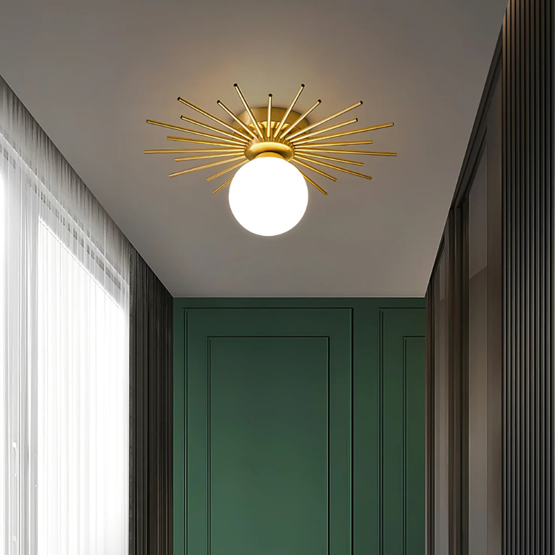 Starburst Luxe Plafondlamp van Messing & Glas