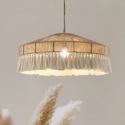 Boho Vintage Hennep Touw Tassel Kroonluchter