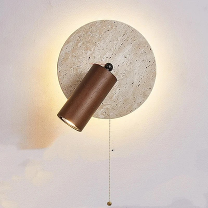 LED Scandinavisch Geel Travertin Steen Wandlamp