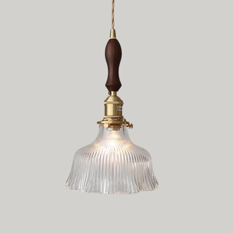 Luxe Tiffany Hanglamp met Walnoothout