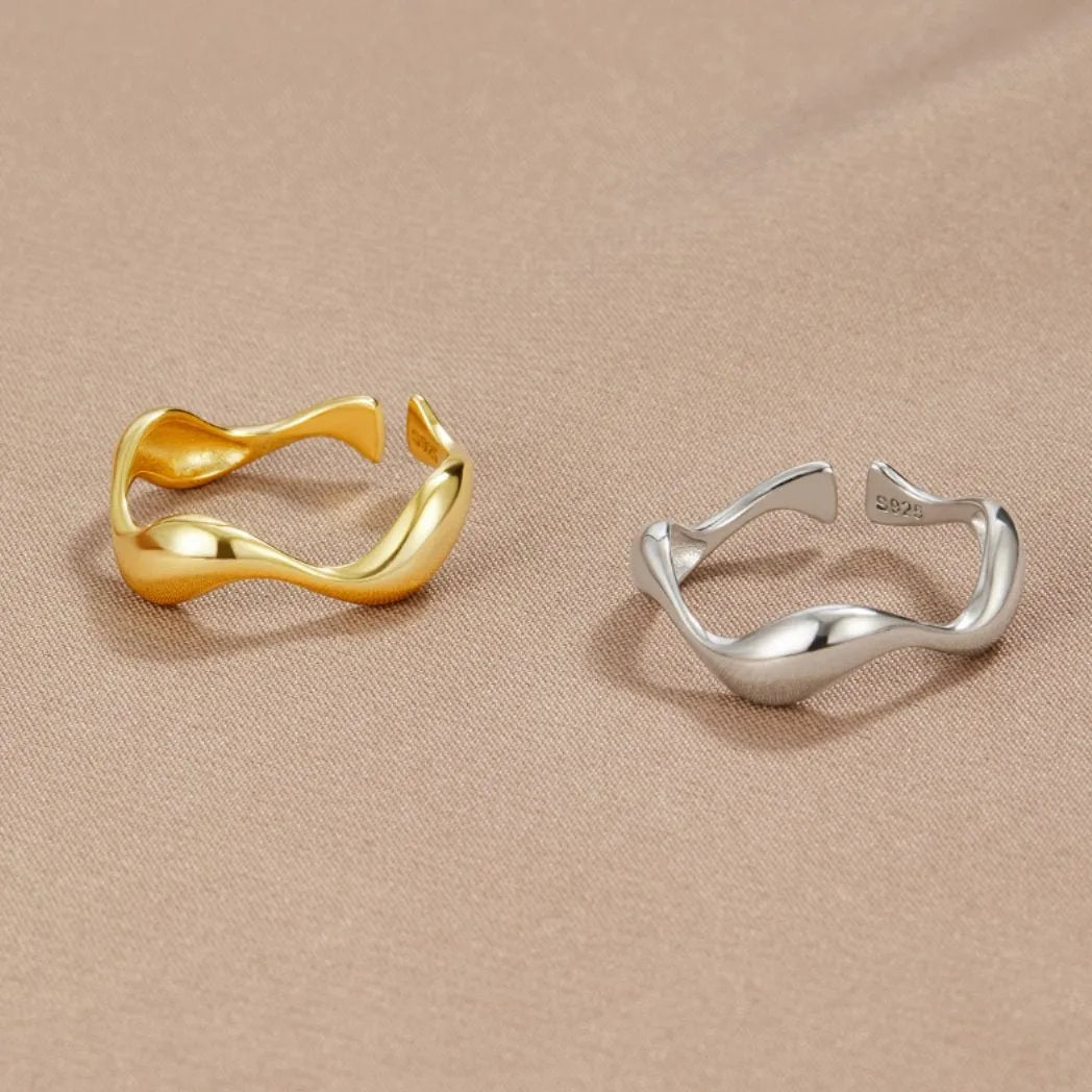 Dames Ring 18K Verguld Sterling Zilver Verstelbaar