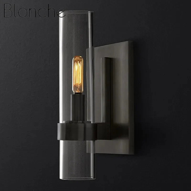 Flame Cilindrische Wandlamp van Glas en Metaal