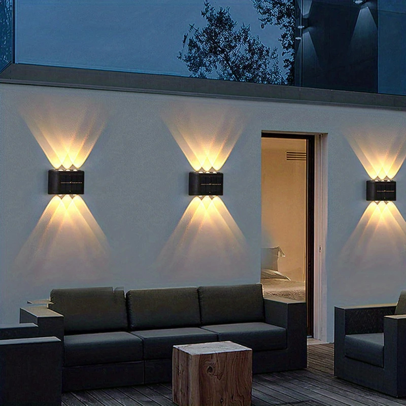 6 LED Solar Buitenlamp – Energiezuinige Wandverlichting voor Tuin en Terras
