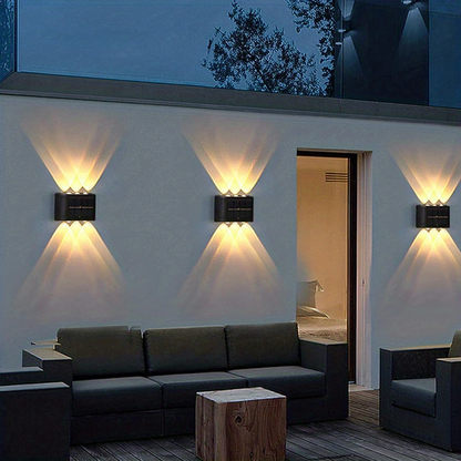 6 LED Solar Buitenlamp – Energiezuinige Wandverlichting voor Tuin en Terras