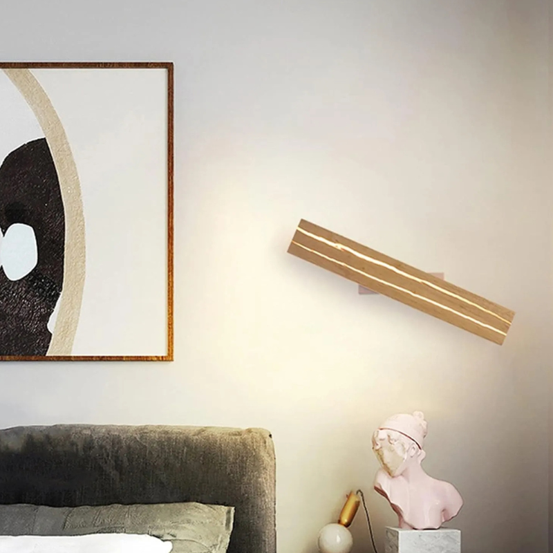 Moderne Houtcrack Wandlamp – Natuurlijk Hedendaags Design