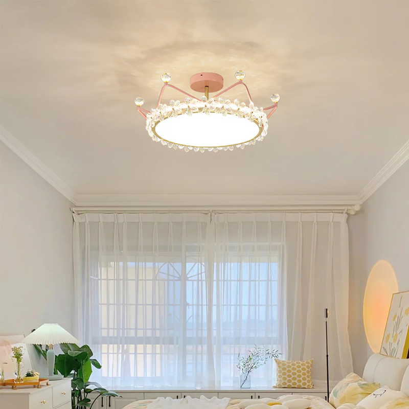 Bloem Bladkroon Plafondlamp met  Gouden Afwerking