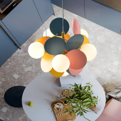Kleurrijke LED Hanglamp met Glazen Bloemdesign