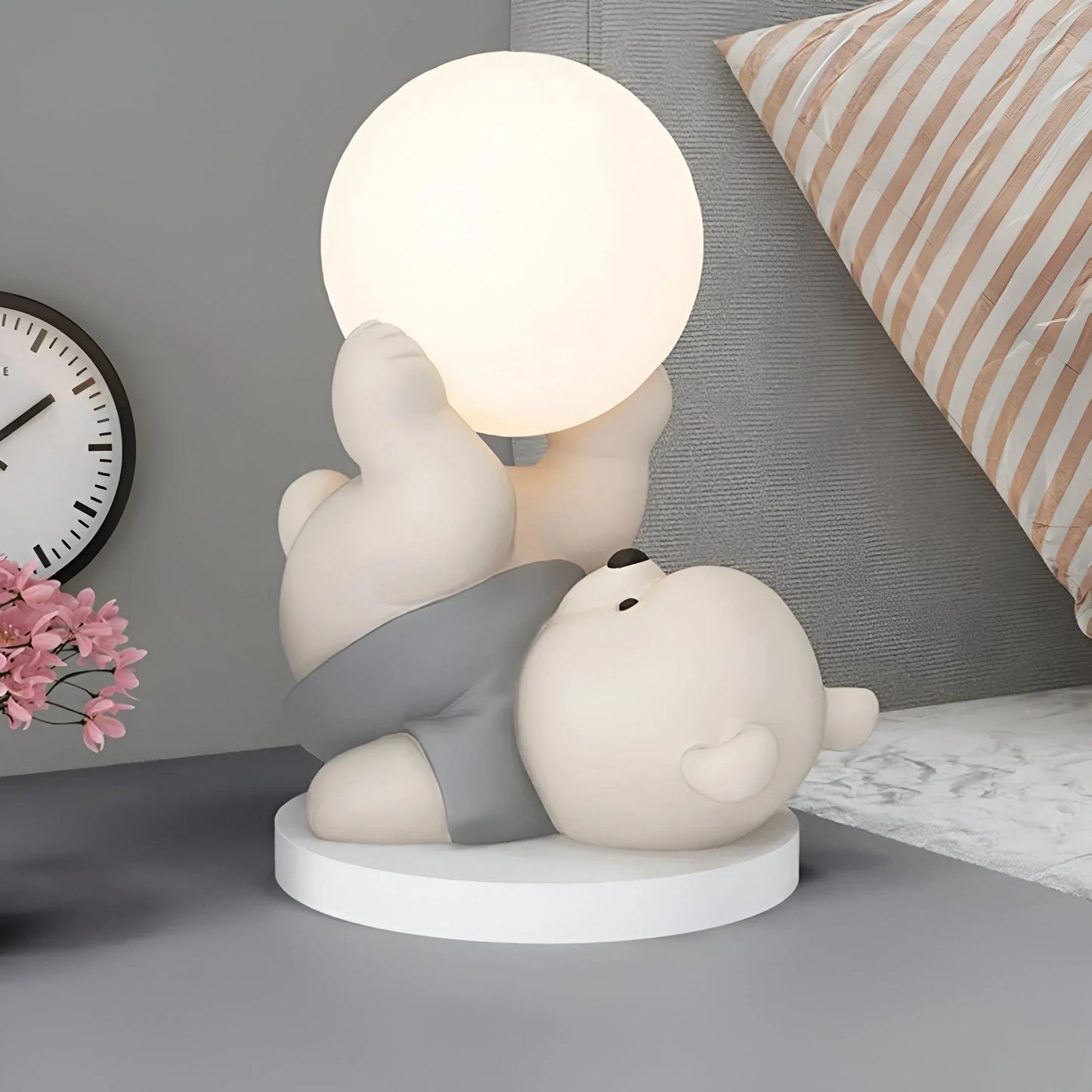 Moderne Betoverende Teddybeer Maan Tafellamp