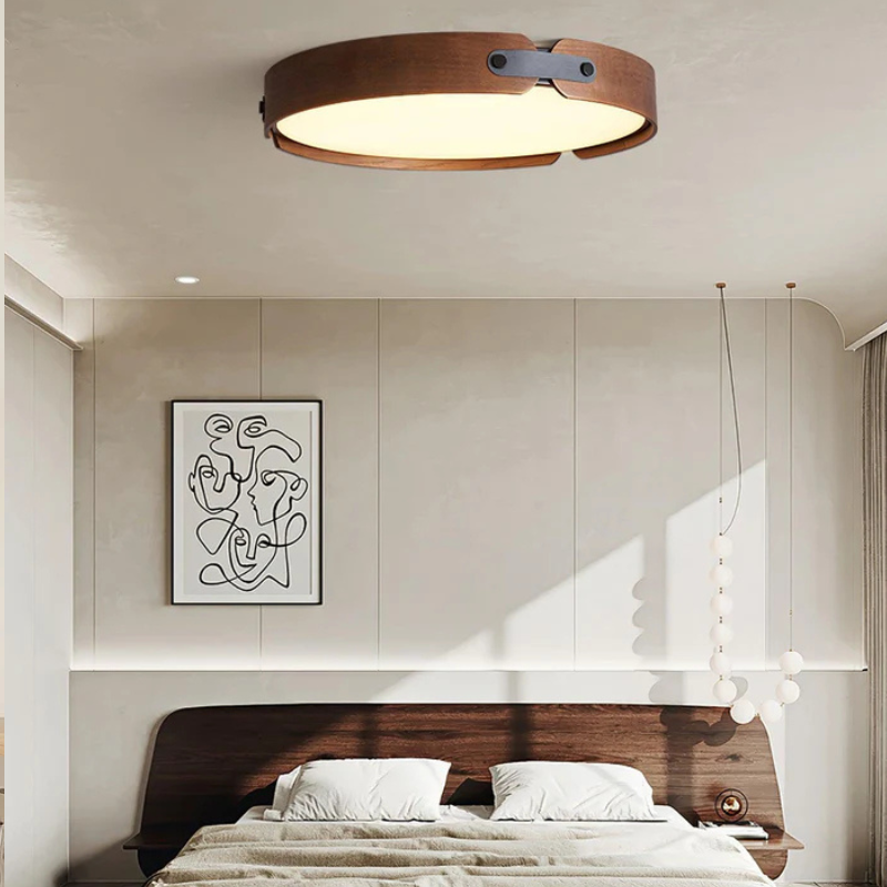 Moderne Wabi-Sabi Houten Plafondlamp