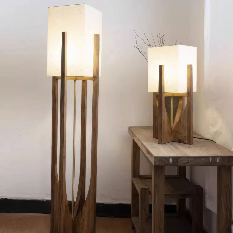 Japanse Stijl Houten Vloer- en Tafellamp