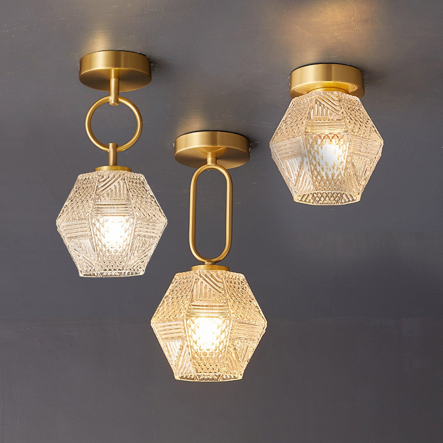 Moderne Gouden Flush Mount Plafondlamp