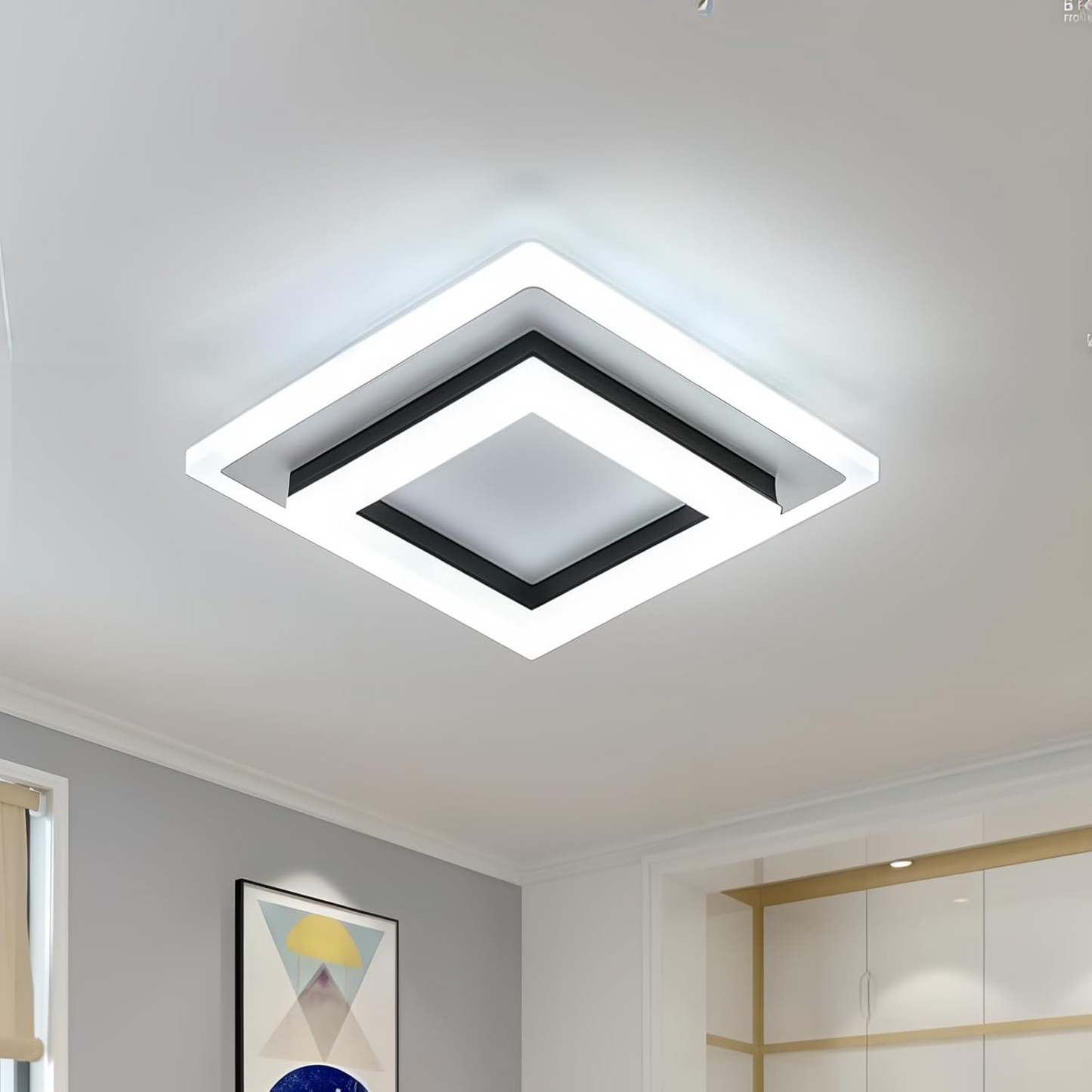 Vierkante LED Plafondlamp – Modern Zwart Ontwerp voor Slaapkamer en Gang 2