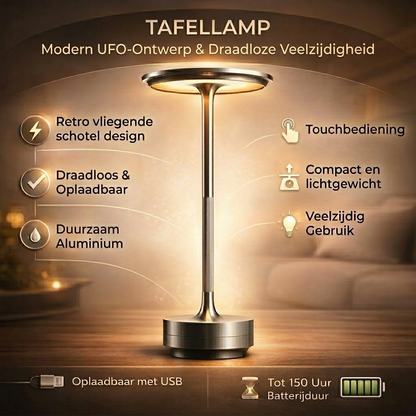 Tafellamp Draadloos Metaal Oplaadbaar LED