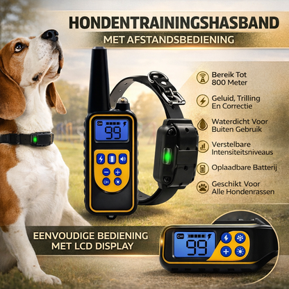 Afstandsbediening Hondentrainingshalsband Waterdicht Oplaadbaar
