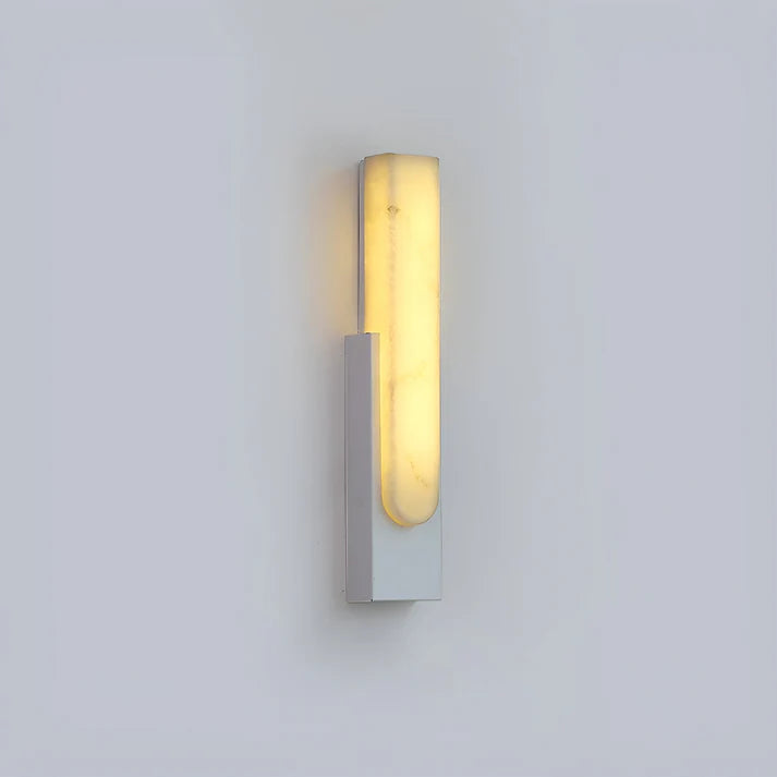 Luxe Alabaster Wandlamp met Natuurlijk Marmerpatroon