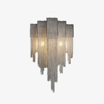 Luxe Ambockel Wandlamp met Aluminium Kettingdetails