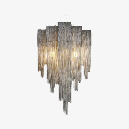Luxe Ambockel Wandlamp met Aluminium Kettingdetails