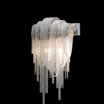 Luxe Ambockel Wandlamp met Aluminium Kettingdetails