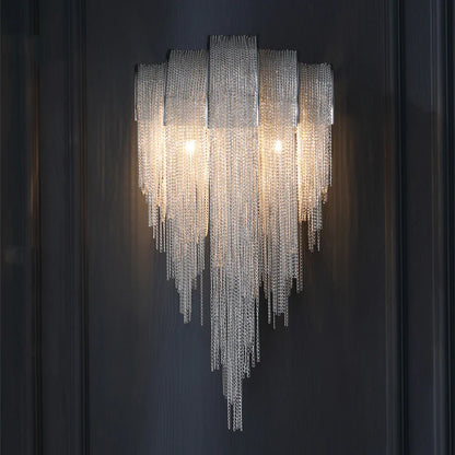 Luxe Ambockel Wandlamp met Aluminium Kettingdetails