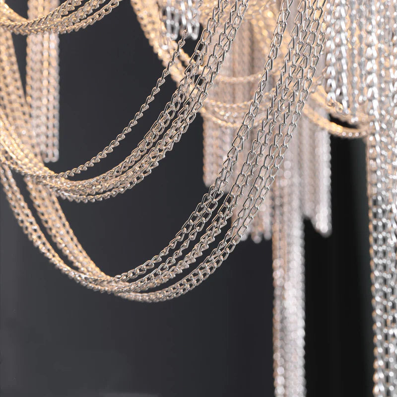 Luxe Ambockel Wandlamp met Aluminium Kettingdetails