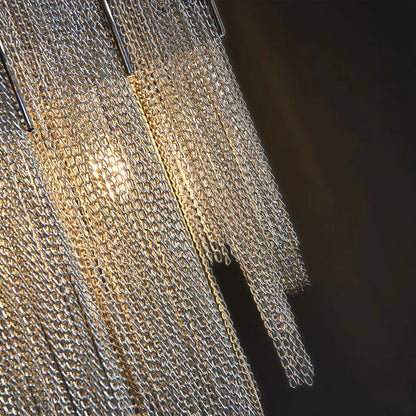 Luxe Ambockel Wandlamp met Aluminium Kettingdetails
