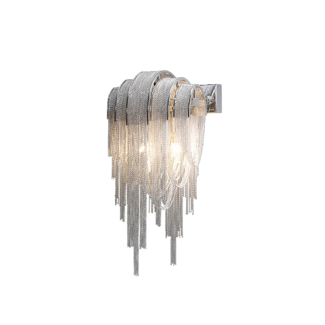 Luxe Ambockel Wandlamp met Aluminium Kettingdetails