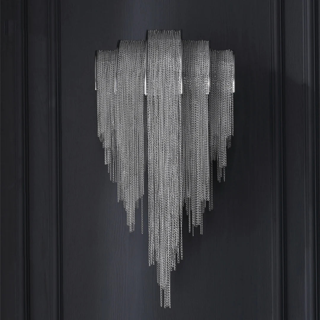 Luxe Ambockel Wandlamp met Aluminium Kettingdetails