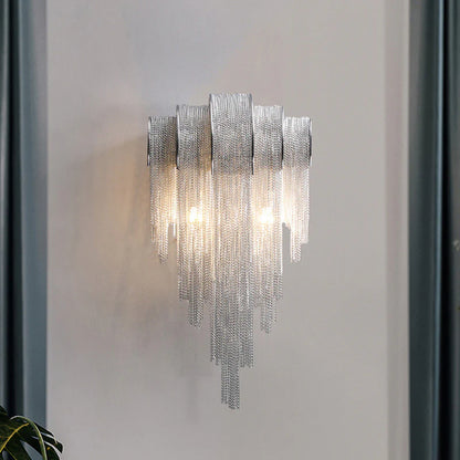 Luxe Ambockel Wandlamp met Aluminium Kettingdetails