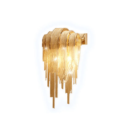 Luxe Ambockel Wandlamp met Aluminium Kettingdetails