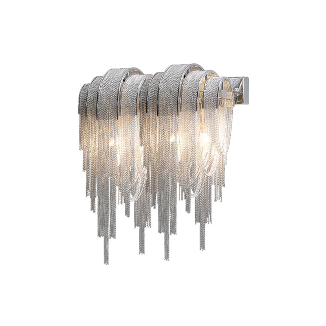 Luxe Ambockel Wandlamp met Aluminium Kettingdetails