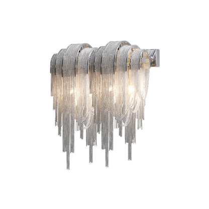 Luxe Ambockel Wandlamp met Aluminium Kettingdetails