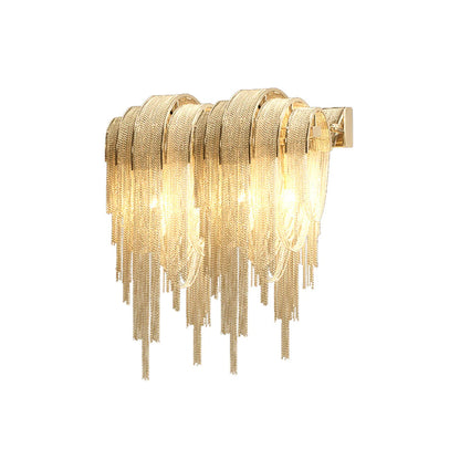 Luxe Ambockel Wandlamp met Aluminium Kettingdetails