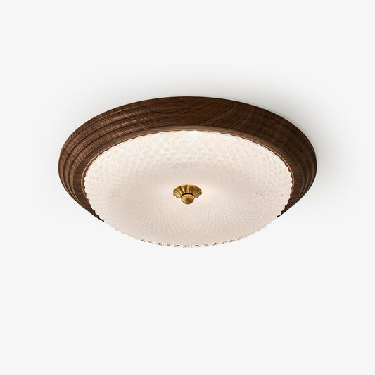 Moderne Strakke Plafondlamp met Houten Touch