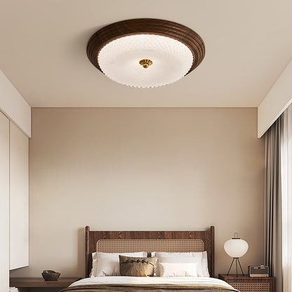 Moderne Strakke Plafondlamp met Houten Touch