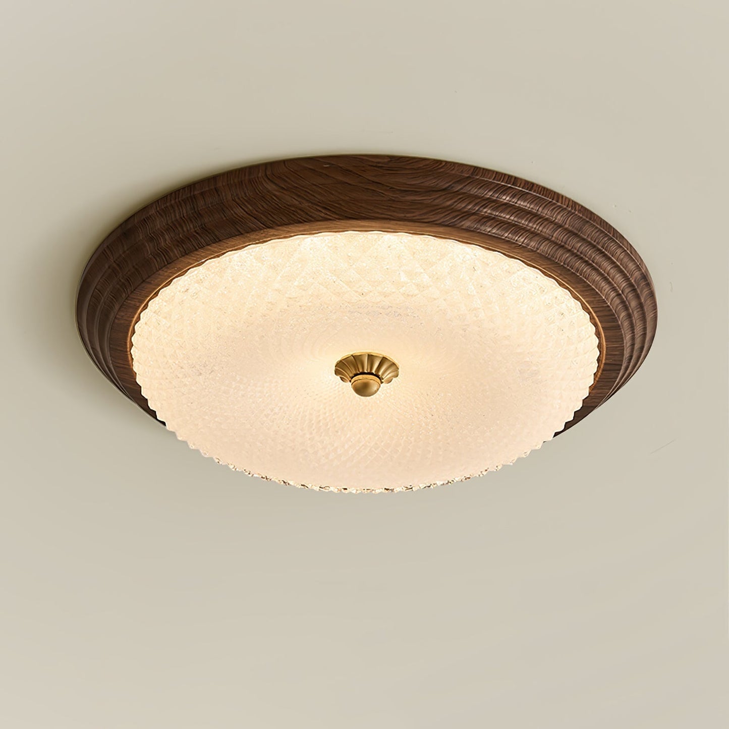 Moderne Strakke Plafondlamp met Houten Touch