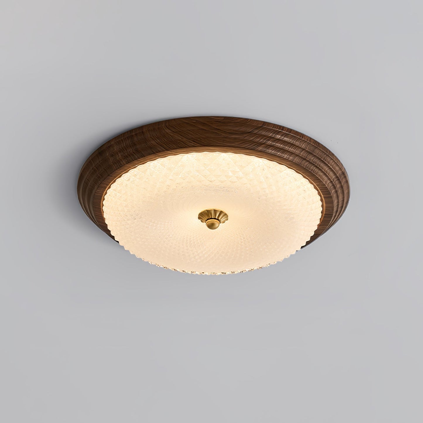 Moderne Strakke Plafondlamp met Houten Touch