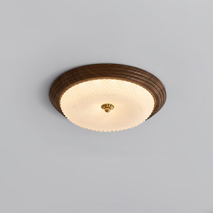 Moderne Strakke Plafondlamp met Houten Touch