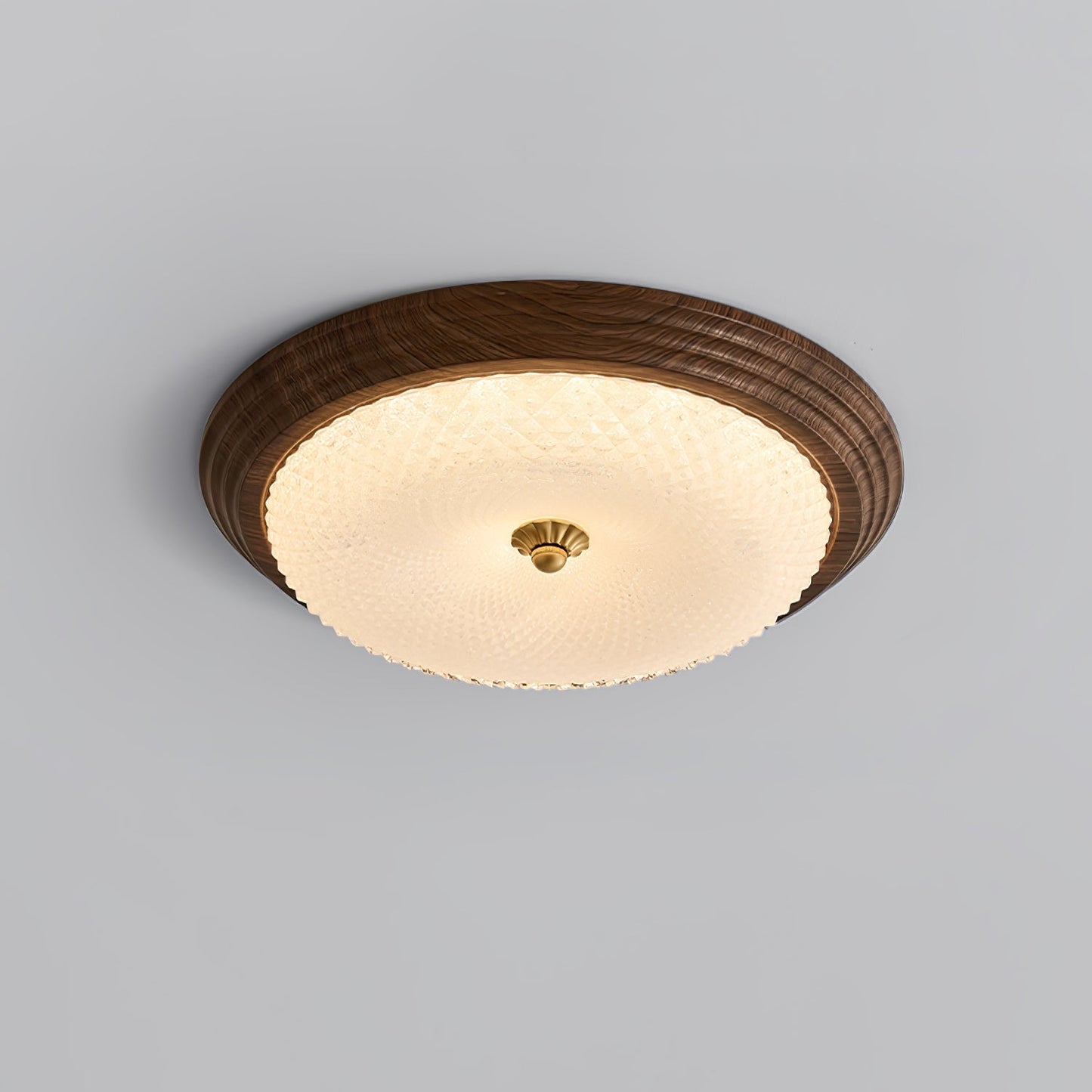 Moderne Strakke Plafondlamp met Houten Touch
